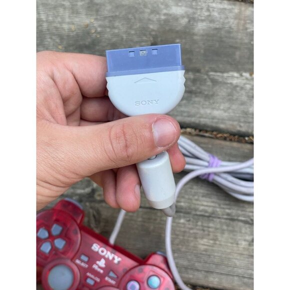 Sony PlayStation SCPH-110 PS1 PS One PS2 Controller Clear Red & Blue Translucent - Picture 9 of 9
